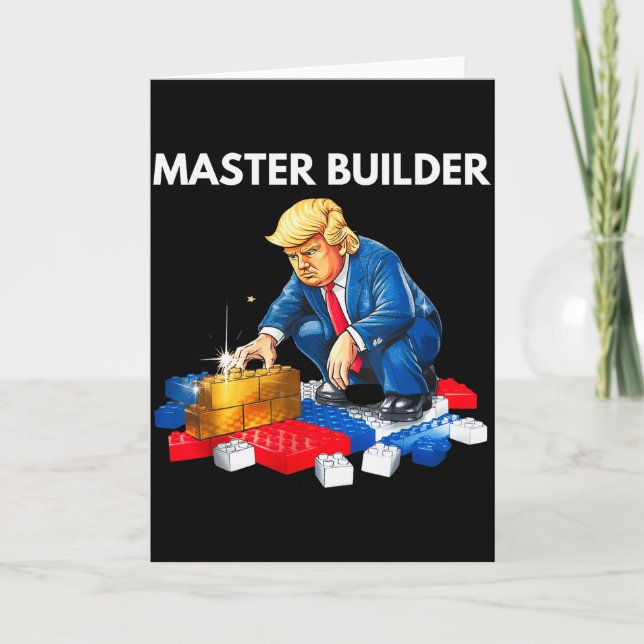 Carte Cadeau de blocs de construction Funny Trump Master (Devant)