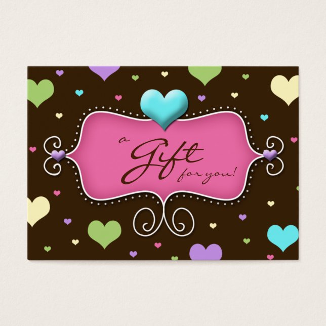Carte cadeau de boulangerie Coeurs chocolat rose (Devant)