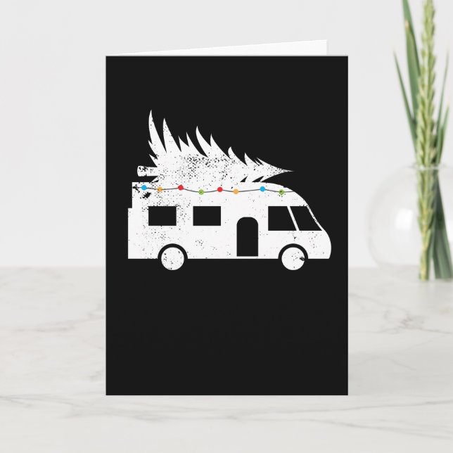 Carte Cadeau de camping-car festif arbre de Noël (Devant)