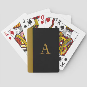 Carte cadeau de cartes de jeu Monogramme en noir