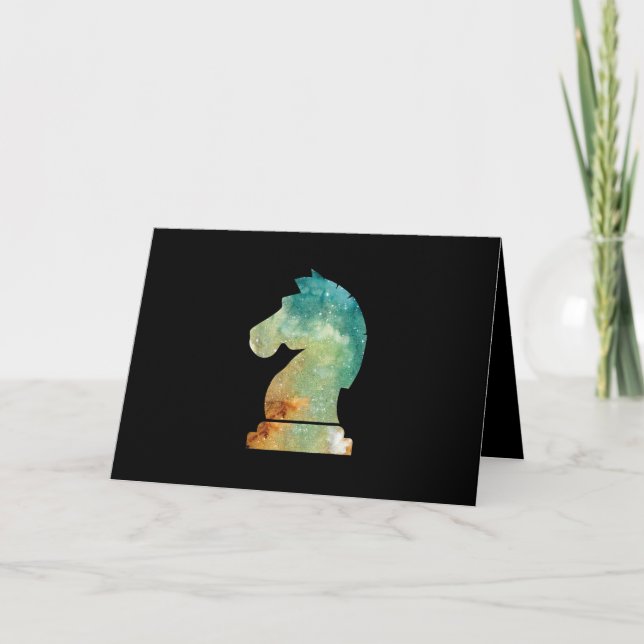 Carte Cadeau de cavalier d'échecs pour amateur d'échecs (Devant)