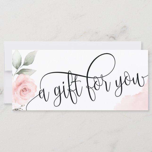 Carte cadeau de certificat Blush rose simple et mo (Devant)