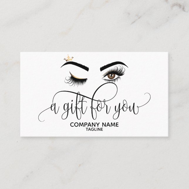 Carte cadeau de certificat de beauté Wink Eye Beau (Devant)
