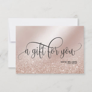 Carte cadeau de certificat en or Rose simple et mo