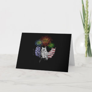 Carte Cadeau de chouette Chouette du 4 juillet