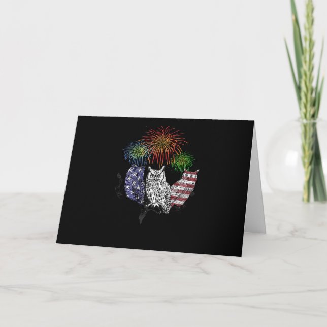 Carte Cadeau de chouette | Chouette du 4 juillet (Devant)
