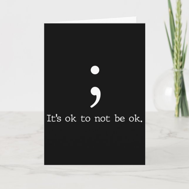 Carte Cadeau de citation de point-virgule de sensibilisa (Devant)