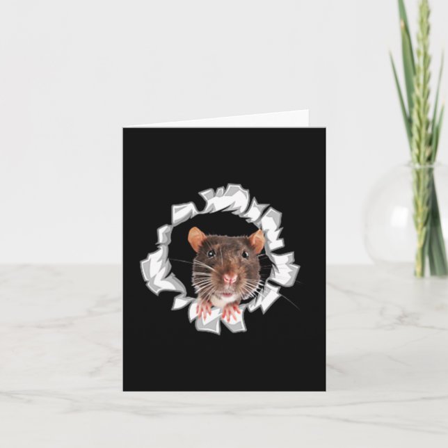 Carte Cadeau de conception graphique amateur de rat drôl (Devant)