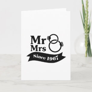 Carte Cadeau de couple pour 50 ans de mariage Mr et Mme