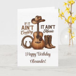 Carte Cadeau de cow-boy de musique country personnalisé 