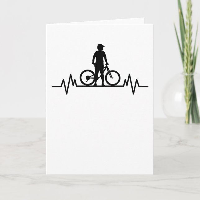 Carte Cadeau de cyclisme VTT Mountainbike Heartbeat (Devant)