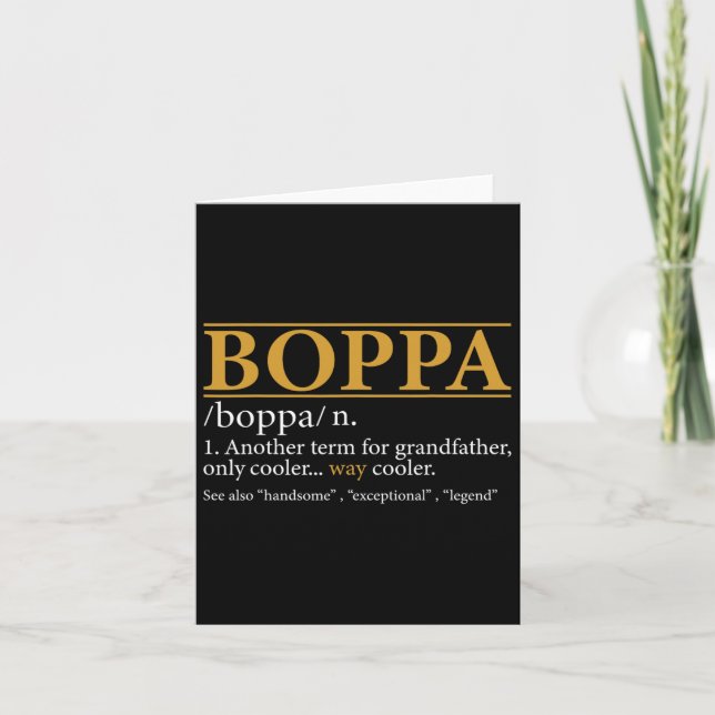 Carte Cadeau de définition de Boppa pour la fête des pèr (Devant)
