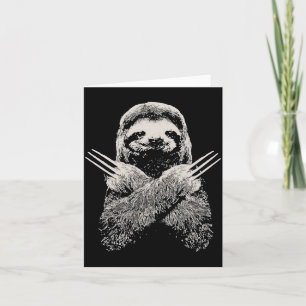 Carte Cadeau de déguisement drôle de paresseux pour les