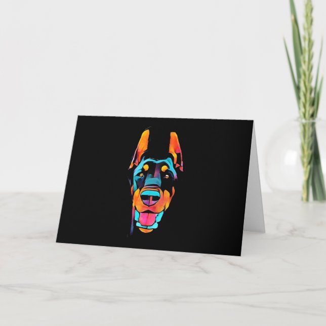 Carte Cadeau de Doberman | Doberman Coloré (Devant)