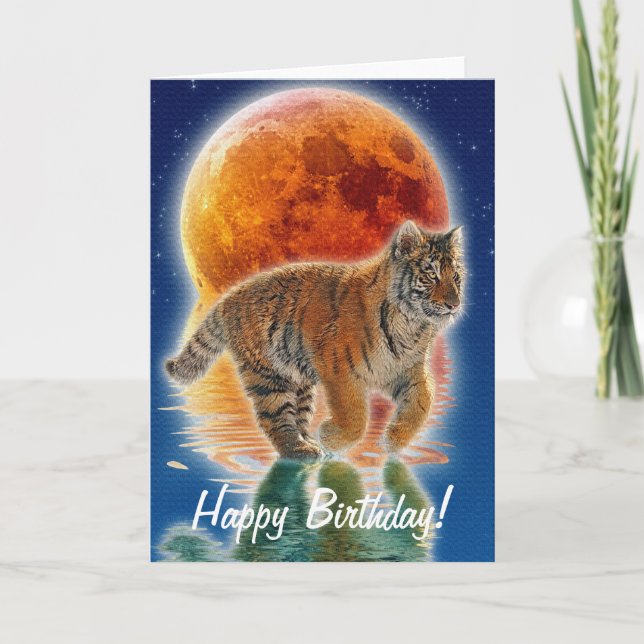 Carte Cadeau de faune de grand chat de tigre (Devant)