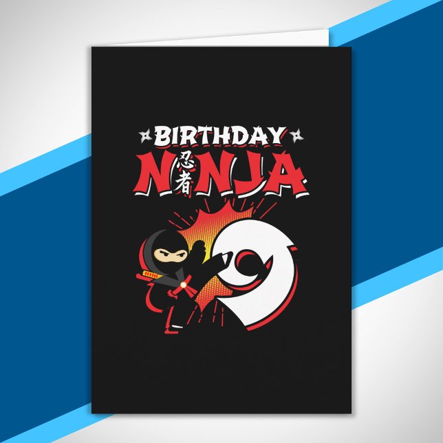 Carte Cadeau de fête d'anniversaire pour enfants ninja - (Créateur téléchargé)