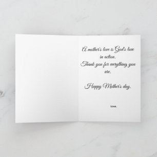 Carte Cadeau de fête des mères chrétien pour maman de fo