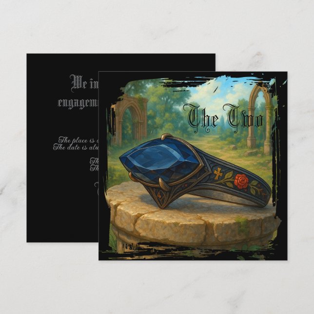 Carte Cadeau de fiançailles gothique (Devant / Derrière)