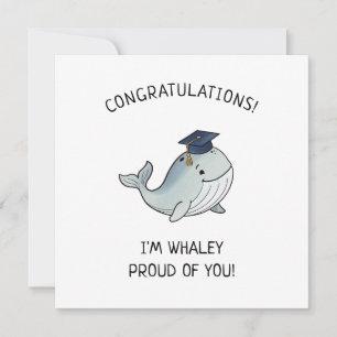 Carte Cadeau de fin d'études drôle de baleine mignonne