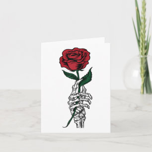 Carte Cadeau de fleur de rose - Main de squelette blanc