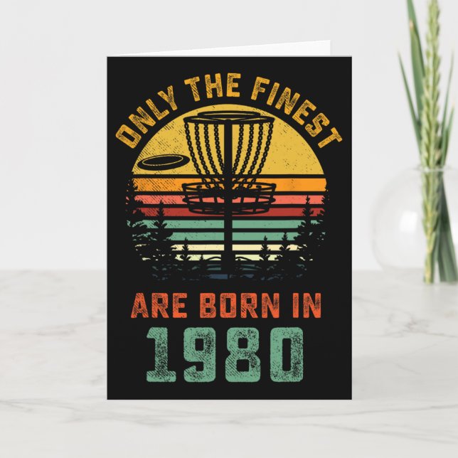 Carte Cadeau de golf à disque pour 40e anniversaire Rétr (Devant)