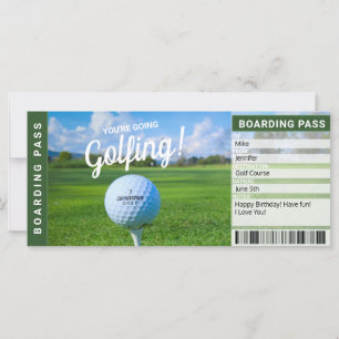Carte Cadeau de Golf Carte d'Embarquement