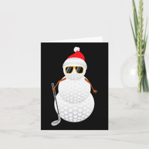 Carte Cadeau de golfeur de Noël boule de golf bonhomme d