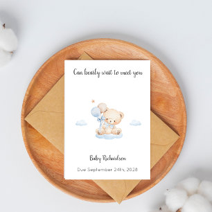 Carte Cadeau de grossesse Ourson à peine attendre