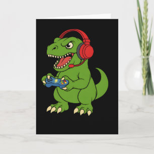 Carte Cadeau de jeux vidéo de dinosaure Gamer Bruh pour