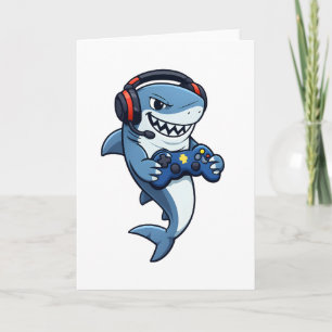 Carte Cadeau de jeux vidéo Gamer Bruh requin pour garçon