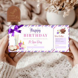 Carte-cadeau de journee de detente d'anniversaire