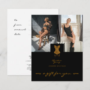 Carte-cadeau de la boutique de lingerie Black Gold