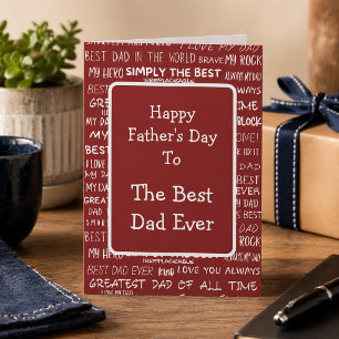 Carte Cadeau de la Fête des Pères Script Typographie Mot