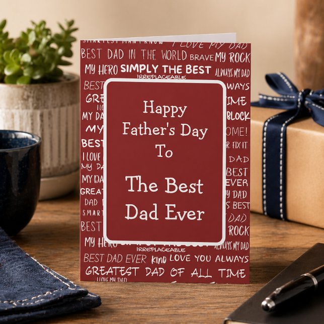 Carte Cadeau de la Fête des Pères Script Typographie Mot (Créateur téléchargé)