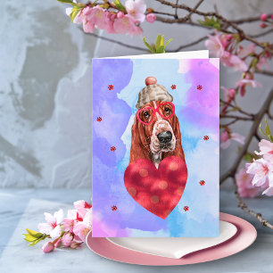 Carte Cadeau de la Saint-Valentin Chien Basset Hound Vio