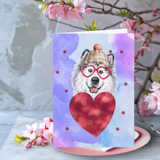 Carte Cadeau de la Saint-Valentin Chien Bleu Violet d'Al (Créateur téléchargé)