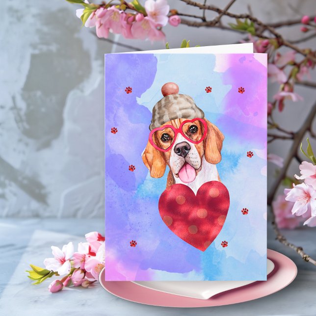 Carte Cadeau de la Saint-Valentin Chien Détective Bleu V (Créateur téléchargé)