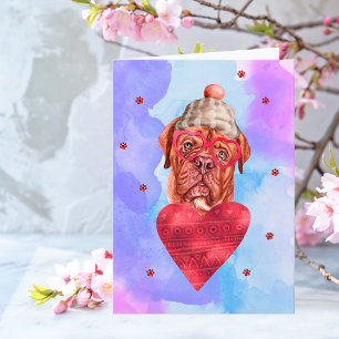 Carte Cadeau de la Saint-Valentin Chien Mastiff Français