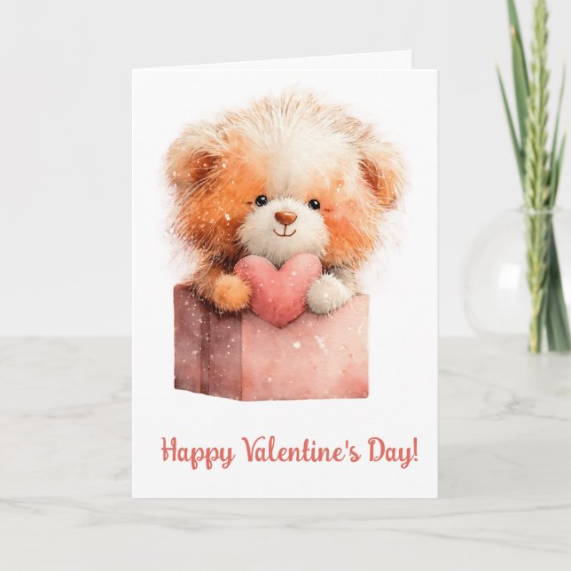 Carte Cadeau de la Saint-Valentin Ourson Douceur Art (Devant)