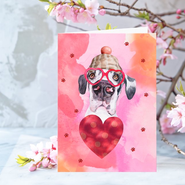 Carte Cadeau de la Saint-Valentin pour chien Great Dane  (Créateur téléchargé)