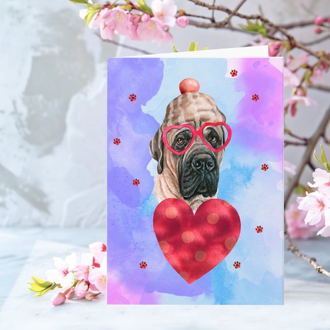 Carte Cadeau de la Saint-Valentin pour chien Mastiff ang (Créateur téléchargé)