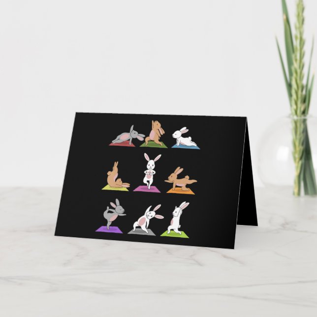 Carte Cadeau de lapin | Yoga de Bunny dans des poses de  (Devant)