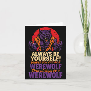 Carte Cadeau de loup-garou d'Halloween drôle pleine lune