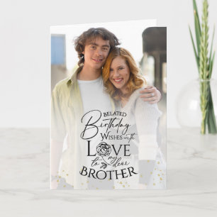 Carte Cadeau de Naissance Frère Photo Minimaliste