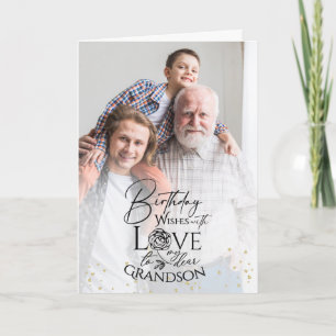 Carte Cadeau de naissance minimaliste pour petit-fils