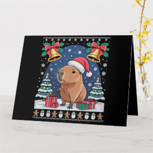 Carte Cadeau de Noël amateur de capybara animal moche ca