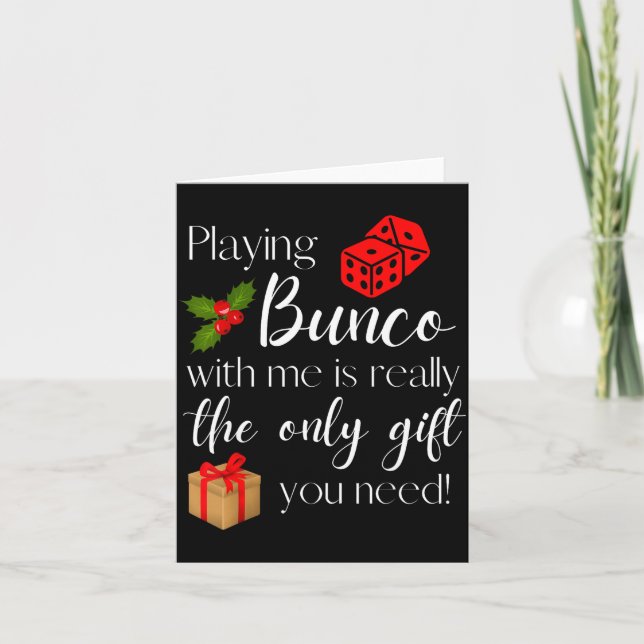 Carte Cadeau de Noël amusant de jouer au Bunco avec moi  (Devant)