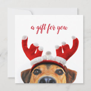 Carte cadeau de Noël amusante Chien Reindeer Headb