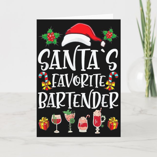 Carte Cadeau de Noël Barman Le Barman préféré du Père No (Devant)