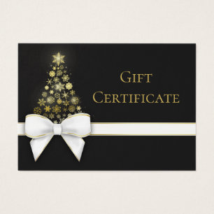 Carte cadeau de Noël Black Grey Tree Snowflakes Bo